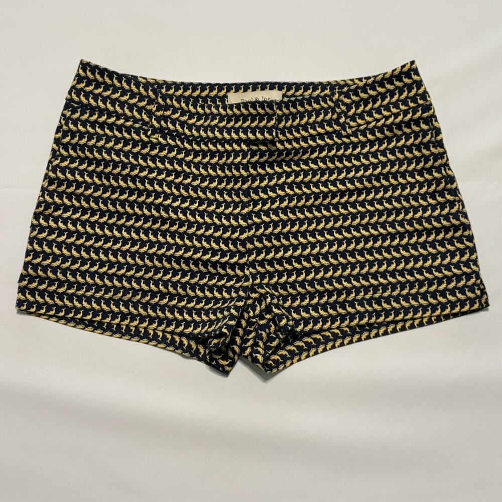 Paul & Joe Made In France New Button Front Yellow Dolphin Shorts Size 4 Beach